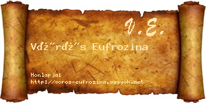 Vörös Eufrozina névjegykártya