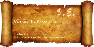 Vörös Eufrozina névjegykártya
